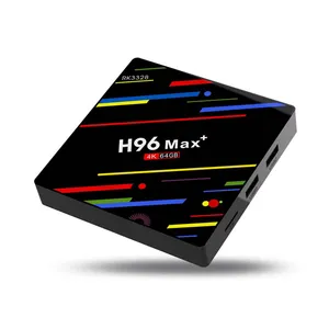 جهاز تي في بوكس ملون H96 MAX + tv box RK3328, يأتي مع ذاكرة وصول عشوائي 4 جيجا وذاكرة داخلية 32 جيجا وذاكرة داخلية 2.4 جيجا/5 جيجا ، وواي فاي ثنائي يعمل بنظام أندرويد 8.1 وجهاز تي في بوكس مزود بتقنية البلوتوث