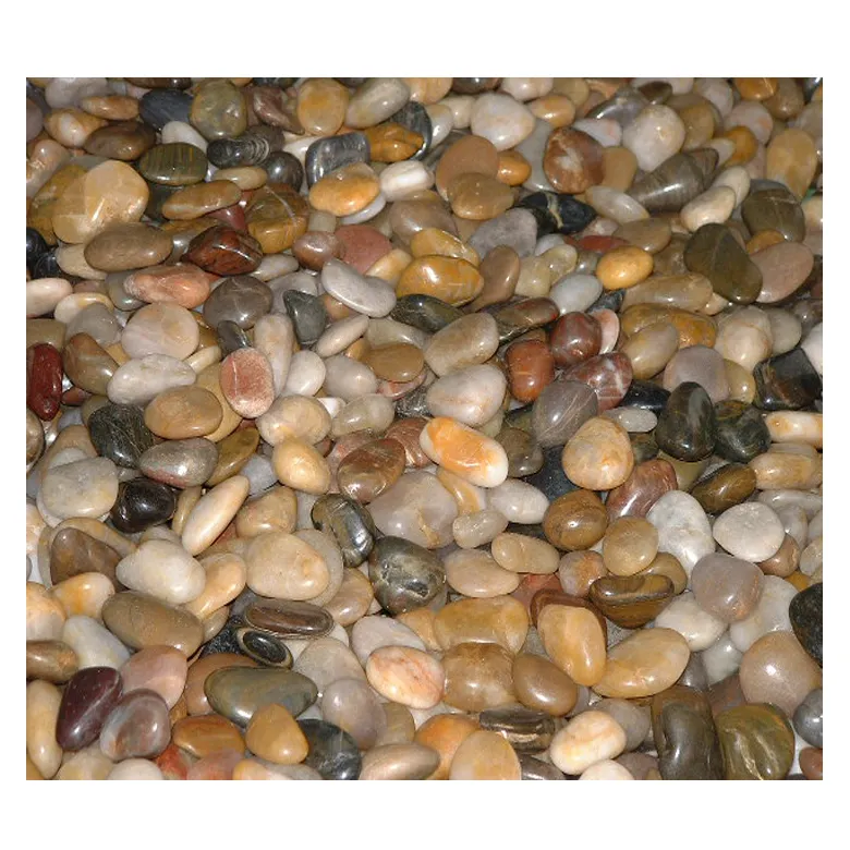 ผสมสีชายหาดแบน polished Pebble หิน