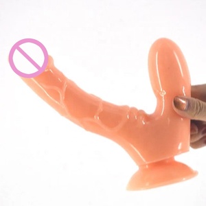 Doble cabeza consolador fuerte succión copa de pene, juguetes sexuales para las mujeres <span class=keywords><strong>lesbianas</strong></span> enchufe trasero - Product Image 6