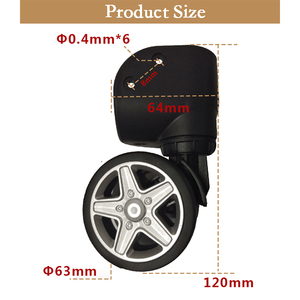 Tianyu Durável Mala Rodas Rodízios Giratórios Bagagem Trolley Rodas Mudo com Parafuso para Substituição De Reparação - Product Image 6