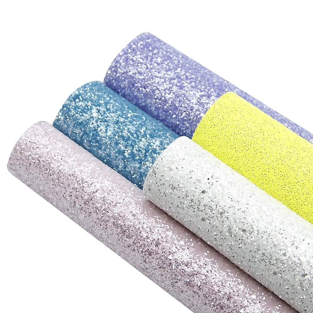 Fabrikant ruwe glitter faux synthetisch leer voor DIY accessoires 80217