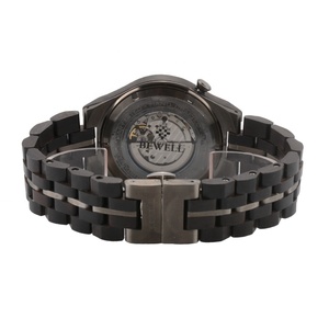 Montre-bracelet en bois mécanique automatique de luxe BEWELL avec chronographe logo personnalisé mouvement japonais-dernier cadran professionnel pour hommes - Product Image 3