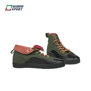 Haut semelle en caoutchouc pliable de style militaire chaussure - Product Image 2