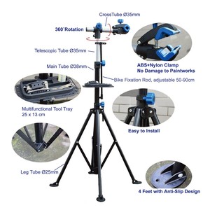 Soporte de reparación de bicicleta profesional vertical telescópico plegable soporte de liberación rápida - Product Image 2