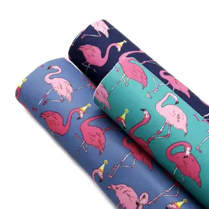 Wholesale 380T Flamingo Printed Waterproof Stretch Knitted Fabric 81731