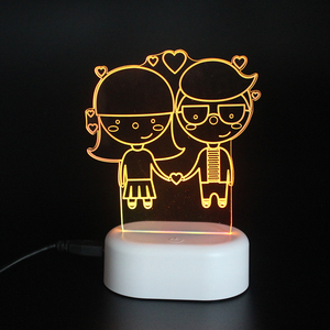 Sáng tạo dễ thương hình dạng động vật trẻ em ánh sáng ban đêm 3D LED đêm Acrylic Thủ công mỹ nghệ khắc laser - Product Image 5