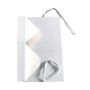 Risque gratuit Blanc Pur À L'intérieur et Papier Extérieur Pliant De Luxe Logo Argent Robe De Mariée Voile De Mariée Boîtes - Product Image 2