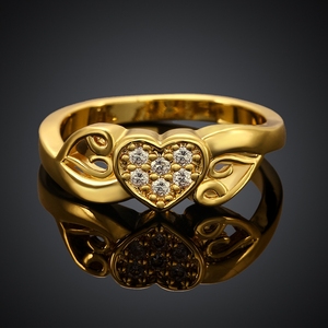 Or-plaqué or <span class=keywords><strong>rose</strong></span> cube zircon en forme <span class=keywords><strong>de</strong></span> coeur 7 #8 # femmes bague <span class=keywords><strong>de</strong></span> mariage - Product Image 3