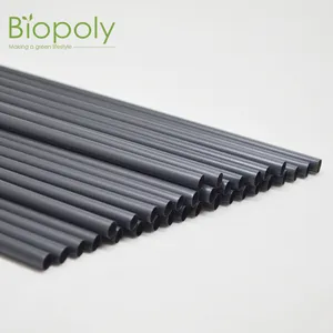 Черная биопластическая соломинка, 100% биоразлагаемый и компостируемый PLA, 8 мм