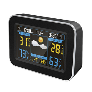 Gran pantalla LCD digital WiFi estación meteorológica y pronóstico para interior uso al aire libre con reloj despertador - Product Image 2