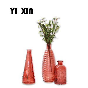 Europe Simple Creative Gradient <strong>Red</strong> Tabletop Frost Spray Glass <strong>Vase</strong> Art Deco Style Handcrafted Crystal <strong>Vase</strong> - Product Image 5