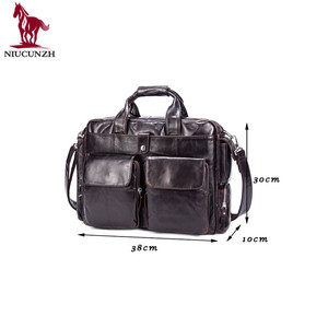 Dropshipping. exclusivo. 8920 grandes funcional hombres hombro bolsas maletín No nombre italiano bolsos de cuero de México - Product Image 5