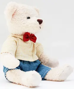 Customized Made Sitting Teddy Bear Plush Toy With Clothes And Pants