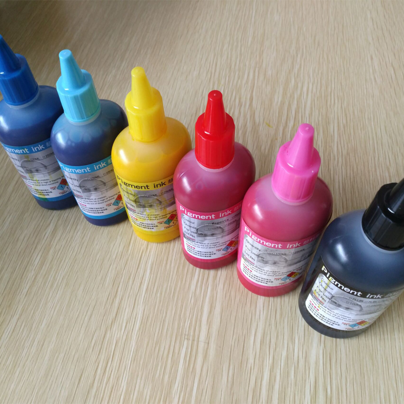 Заводские черные, голубые, пурпурные, желтые, светло-голубые, пурпурные, 6x100 мл термотрансферные чернила для печати хлопковых футболок