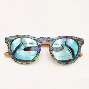 luxurious polarized Seashell sunglasses handmade of gem quality abalone sea shells sunglasses in sustainable wood core frames