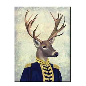 Arte Mural Moderno, Decoración Personalizada para el Hogar, Pintura de Cabeza de Animal en Cuerpo Humano - Product Image 1