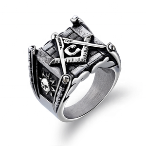 Bomei Wholesale <strong>Mason</strong> Men's <strong>Rings</strong> Antique Jewelry Freemasonry Free Masonic Jewelry Casting Stainless Steel Masonic <strong>Ring</strong> - Product Image 1