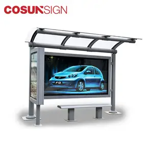outdoor advertising solar bus shelter, solar bus stop shelter prices