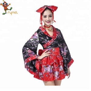 <span class=keywords><strong>En</strong></span> gros Rouge Floral Impression Femmes Anime Cosplay Sexy <span class=keywords><strong>Japonais</strong></span> <span class=keywords><strong>Kimono</strong></span> Costume - Product Image 2