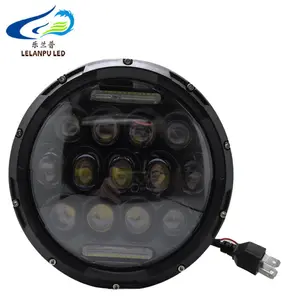 Lelanpuホットセール75W7''Ledヘッドライト8000LM6000KIP67防水Ledワークランプ7インチジープラングラー用ワークライトランプバー