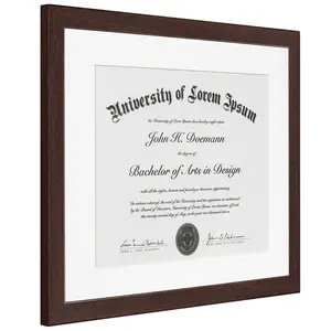 Profesyonel üreticisi OEM koyu kahverengi sertifika Diploma çerçevesi belgeler için
