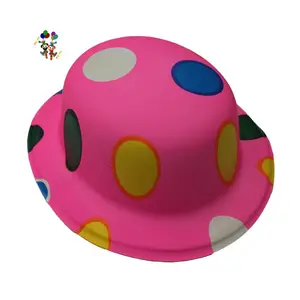 圆点图案圆顶硬礼帽生日派对偏爱塑料帽HPC-2089