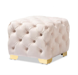 Di Vendita caldo di Base In Acciaio Inox <span class=keywords><strong>Rosa</strong></span> Pulsante di Velluto Trapuntata Pouf Poggiapiedi Sgabello Per La Casa Hotel Mobili - Product Image 6