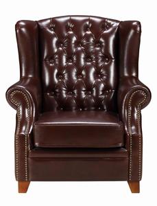 Genuine Leather Leisure <strong>Chair</strong> <strong>WingBack</strong> Tufted <strong>Arm</strong> <strong>Chair</strong> - Product Image 2