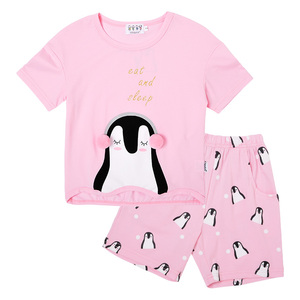 Pijamas Cortos y Suaves con Lentejuelas y Pompones de Pingüino para Niñas de 2 a 10 Años - Product Image 4