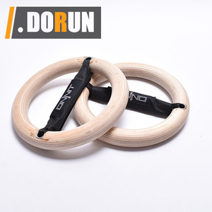 Anillos gimnásticos de madera con correas para los pies Anillos de gimnasio de 1,1 pulgadas para entrenamiento central y de <span class=keywords><strong>peso</strong></span> <span class=keywords><strong>corporal</strong></span> - Product Image 2