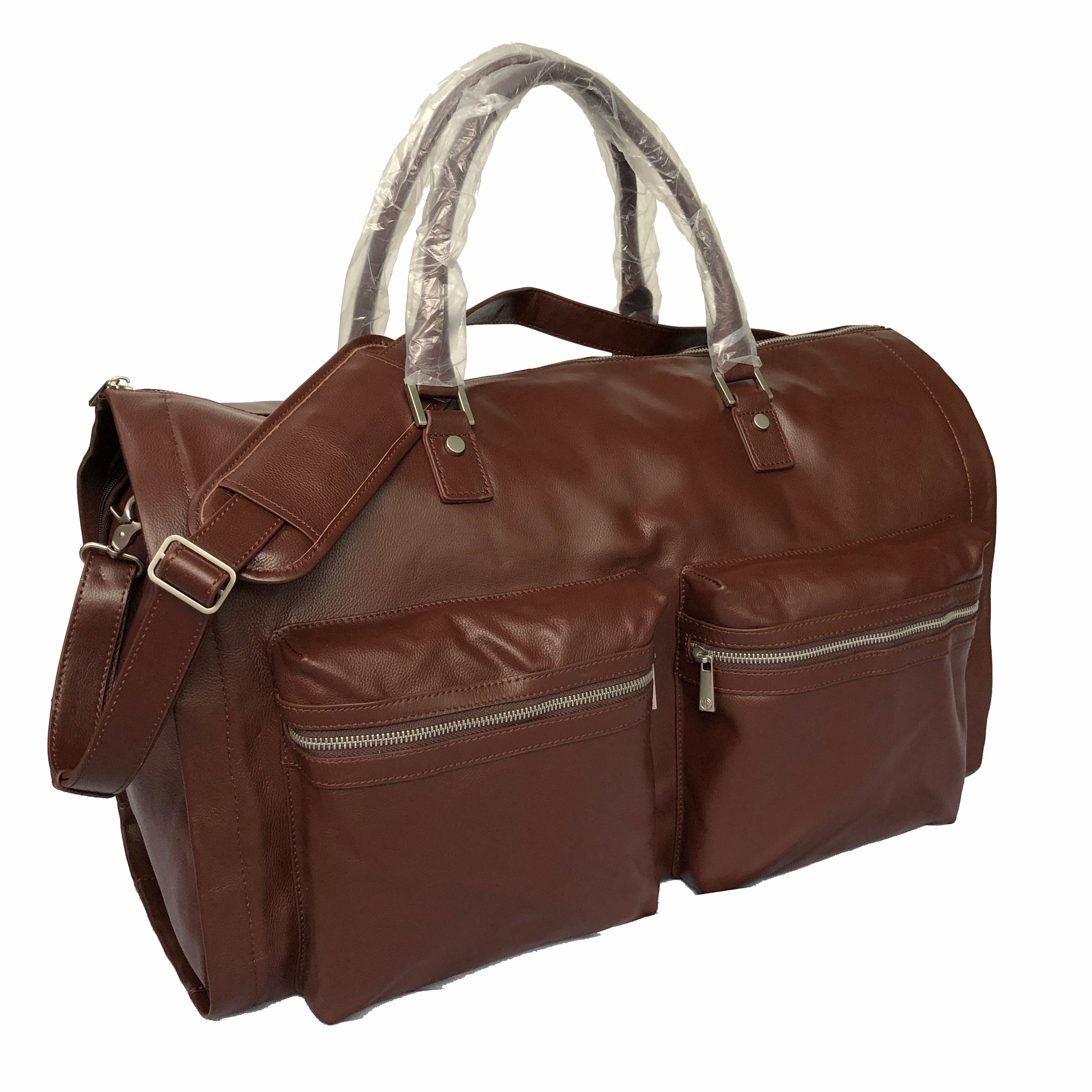 Высокое качество полный кожаный чехол для одежды с крюком 2 в 1 кабриолет для переноски на костюмная сумка чемодан вещевой мешок