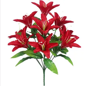 Flor de plástico artificial para decoração, 10 cabeças, flor de páscoa para decoração, venda imperdível