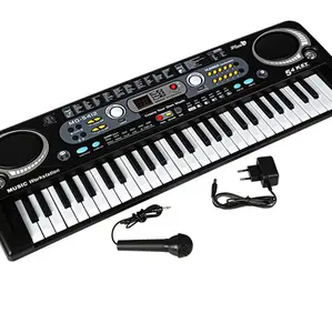 Instruments électroniques à 54 clés, instruments en promotion directe de 54 clés avec microphone, jouets éducatifs pour enfants, piano multifonctionnel