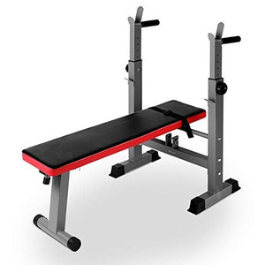 ZYFIT Foldable Weight <strong>Bench</strong> Multi-Station Flat Gym <strong>Workout</strong> <strong>Bench</strong> with Barbell Holder and Pull up Bars - Product Image 2
