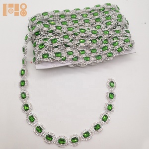 Acrylic Square <strong>Beaded</strong> <strong>Trims</strong> Green New 2025 Wedding Decoration Crystal <strong>Trim</strong> for Shoes Verified Suppliers Rhinestones 20 Yards - Product Image 6