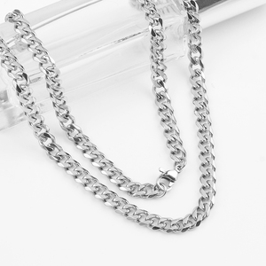 Colliers Type De Bijoux En Acier Inoxydable Bijoux Matériel Principal Plat Épais Chaîne <span class=keywords><strong>Gourmette</strong></span> pour hommes - Product Image 6