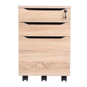 Excepto ruedas tamaño de la letra/A4 roble 3 cajón de madera gabinete de archivos móvil - Product Image 1