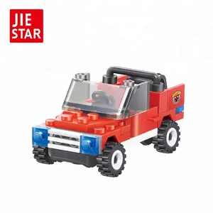 Jie estrella 49 unids Asamblea fuego rescate diy bloques de construcción de juguetes de coche para niños