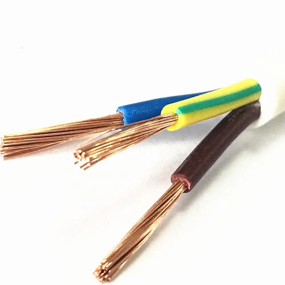Cable rvv eléctrico de cobre trenzado, color azul, marrón, 2x2,5