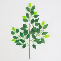 УФ-стойкая декоративная искусственная пластиковая ветка фикус с листьями дерева