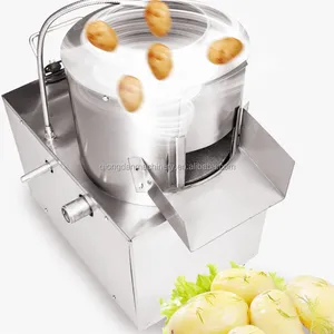 Fresh potato peeling slicing machine commercial electric potato chip cutter chipper peeler slicer cutting machine