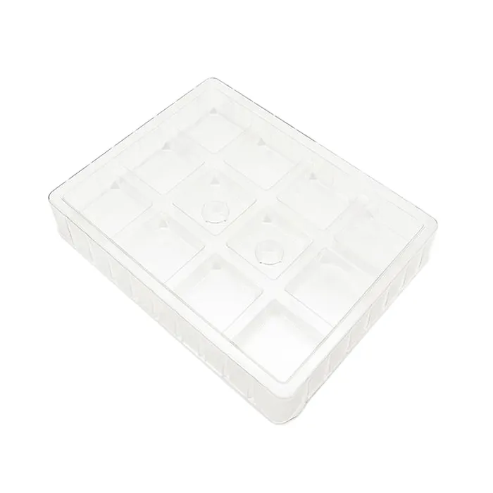 A granel productos en stock OEM barato transparente embalaje blister bandejas de plástico para cajas de chocolate