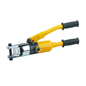 Alat Crimping Hidrolik, HHY-300E, dengan Perangkat Keselamatan Otomatis, Gagang Kuning, untuk Pengeriting, Alat dengan Tangan