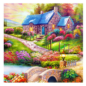 Pittura diamante fai <span class=keywords><strong>da</strong></span> te ab trapano giardino paesaggio casa pittura arte parete tela paesaggio 5d diamante ricamo pittura decorazioni per la casa - Product Image 1