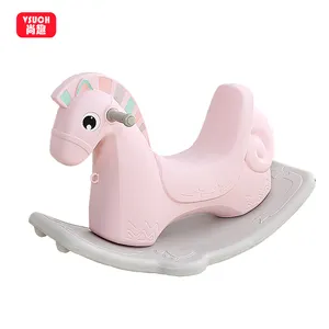 Équipement d'amusement En Plastique Rose Bébé Animal Chaise En Forme De Cheval À Bascule Jouet