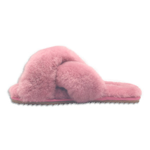 Populaire Nouveau Design Confortable Diapositive Australie En <span class=keywords><strong>Peau</strong></span> De <span class=keywords><strong>Mouton</strong></span> <span class=keywords><strong>Pantoufles</strong></span> pour Les Femmes Bout Ouvert - Product Image 1