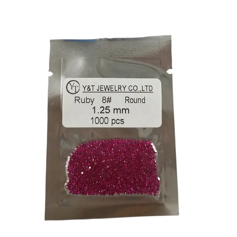 Wuzhou 8# Color Round Brilliant Cut Ruby Wonderful Synthetic Diamond For Corundum Ring