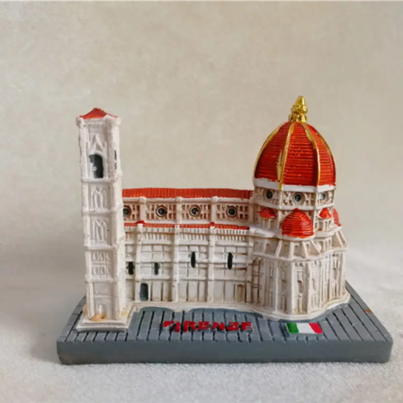 Modelo de construcción en miniatura de la catedral de Florencia, recuerdo de resina, Italia