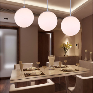 Lampes suspendues en <span class=keywords><strong>verre</strong></span> sphérique fantaisie pour chambre à coucher intérieure, <span class=keywords><strong>luminaire</strong></span> décoratif LED en <span class=keywords><strong>verre</strong></span> sphérique blanc - Product Image 4
