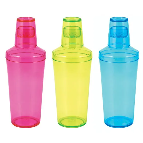 PP oder PS Promotion 350ml 550ml Cocktail-Shaker aus klarem Kunststoff